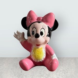 True Vintage Ceramic Cute Baby Minnie Mouse Pink Dress Made in Taiwan